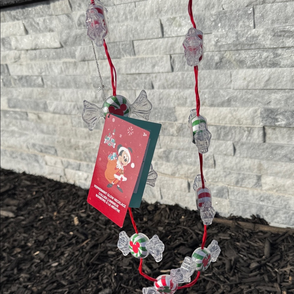 NEW! Mickey Holiday Candy Necklace (Needs batteries)